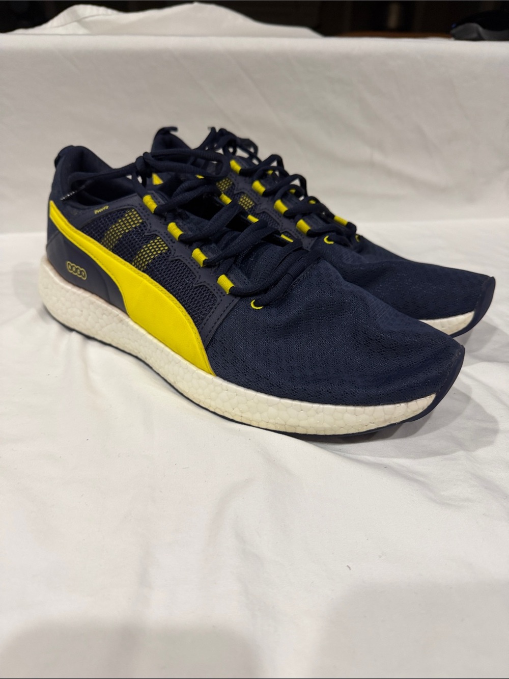 Puma Navy and Yellow Men's Athletic Sneakers